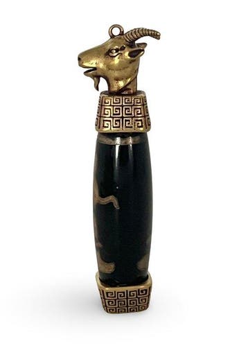 Amulette tibétaine avec une magnifique perle DZI KwanYin,