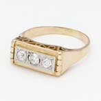 Ring - 18 karaat Geel goud, Platina Diamant (Natuurlijk), Nieuw