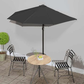 vidaXL Balkonparasol half met aluminium paal 270x144x222 cm, Verzenden