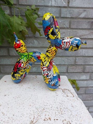 Statue, street Art balloon dog - 24 cm - polyrésine