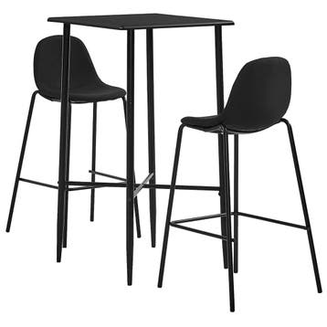 vidaXL 3-delige Barset stof zwart, Verzenden