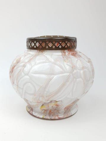 Scailmont - Vaas - pique fleur - Opaline glas, Antiek en Kunst