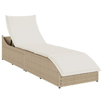 vidaXL Ligstoel inklapbaar met kussen opbergruimte poly, Tuin en Terras, Verzenden, Nieuw