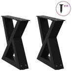 vidaXL Salontafelpoten 2 st 30x(30-31,3) cm staal zwart, Verzenden, Nieuw