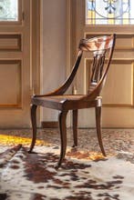 Chaise - Noyer, paille de Vienne - Gondole - H : 85 cm
