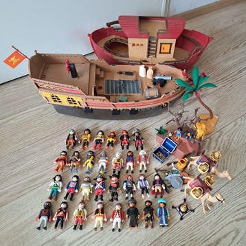 Playmobil - Pirates - Playmobil Piratenboot, ark, eiland en