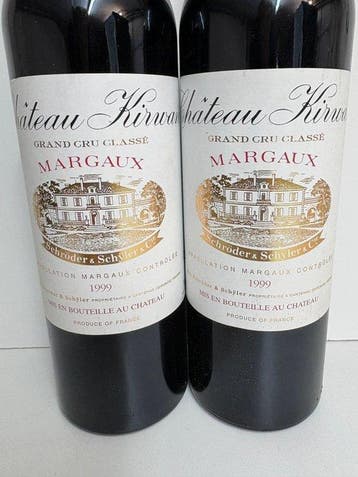 1999 Château Kirwan - Margaux 3ème Grand Cru Classé - 2 Fles, Verzamelen, Nieuw