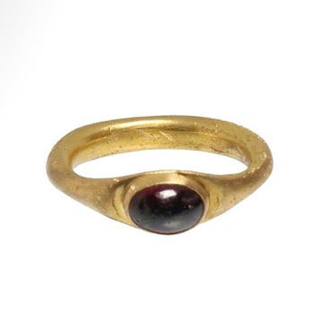 Oud-Romeins Goud, Granaat ring, Antiek en Kunst