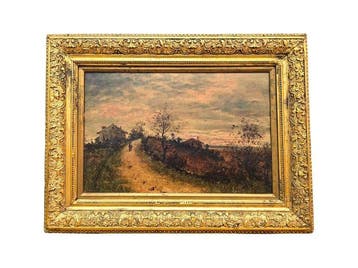 Barbizon School (XIX) - Country Road at Twilight
