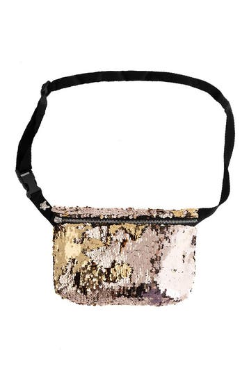 KIMU® Heuptas Pailletten Rosé Goud Fanny Pack Heuptas Sequin, Ophalen of Verzenden, Nieuw