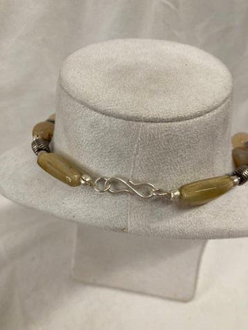 Ketting Agaat en zilverlegering - Agaat - India - 20e eeuw