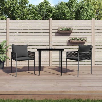 Tuinstoelen set zwart | Tweede kansje | OP = OP, Tuin en Terras, Verzenden, Zo goed als nieuw, Rotan
