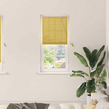 vidaXL Rolgordijn Geel 60 x 220 cm Bamboe, Verzenden, Nieuw