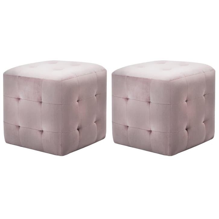 vidaXL Nachtkastjes 2 st 30x30x30 cm fluweel roze, Huis en Inrichting, Slaapkamer | Nachtkastjes, Nieuw, Verzenden