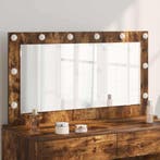 vidaXL Make-up Spiegel Rechthoekig Rook Eiken 100 x 55 x 18, Huis en Inrichting, Verzenden, Nieuw