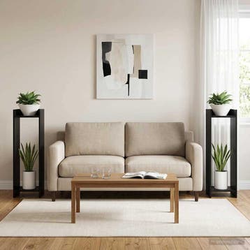 vidaXL Plantenstand 2 st Zwart eiken 30 x 30 x 100 cm, Verzenden