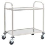 vidaXL Keukentrolley 2-laags 95x45x83,5 cm roestvrij staal, Verzenden