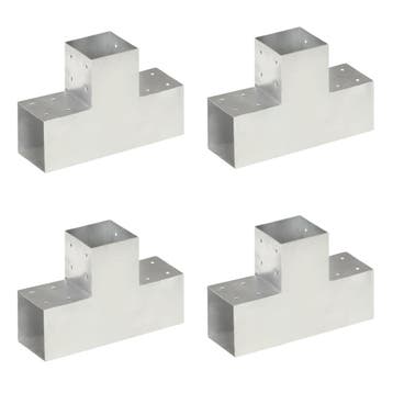 vidaXL Paalverbindingen 4 st T-vorm 101x101 mm, Verzenden