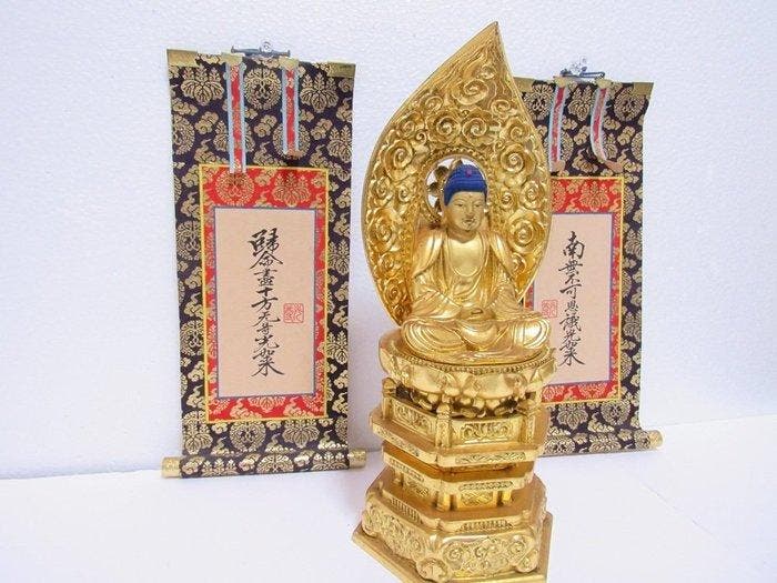 Altaar - Hout - 1970-1980 - Amida Boeddha-beeld, Antiek en Kunst, Antiek | Overige Antiek