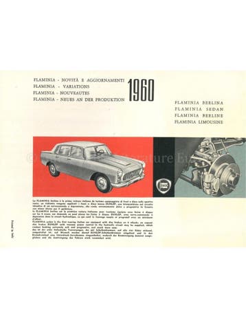1960 LANCIA FLAMINIA PROGRAMMA BROCHURE