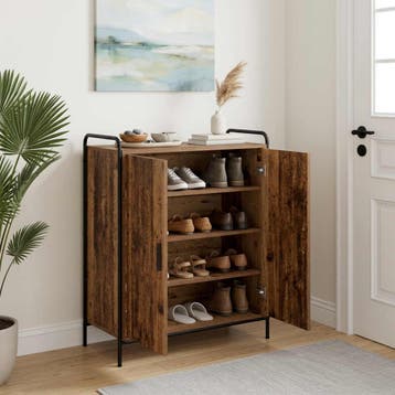 vidaXL Schoenenkast 76 x 36,5 x 93 cm Bewerkt hout Oud hout, Verzenden, Nieuw