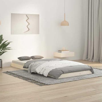 vidaXL Bedframe massief grenenhout wit 90x200 cm, Verzenden