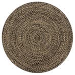 vidaXL Vloerkleed handgemaakt 150 cm jute zwart en naturel, Huis en Inrichting, Stoffering | Tapijten en Vloerkleden, Verzenden