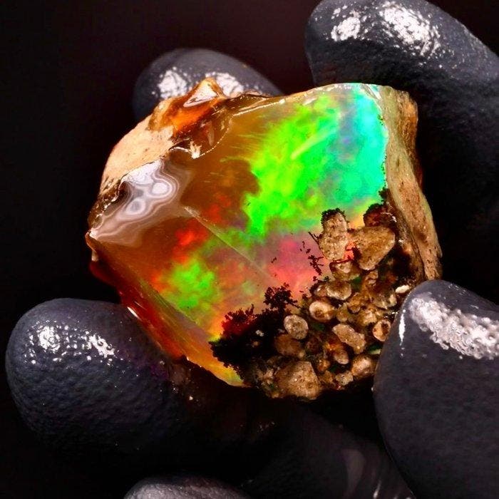 Opale cristaline naturelle AAA+++ - niet bewerkt - 80 karaat, Collections, Minéraux & Fossiles