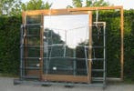 meranti houten schuifdeur , schuifpui , pui 353 x 244, 225 cm of meer, Nieuw, Ophalen of Verzenden, Inclusief glas