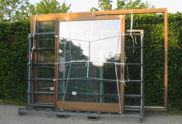 meranti houten schuifdeur , schuifpui , pui 353 x 244, Bricolage & Construction, Châssis & Portes coulissantes, Enlèvement ou Envoi