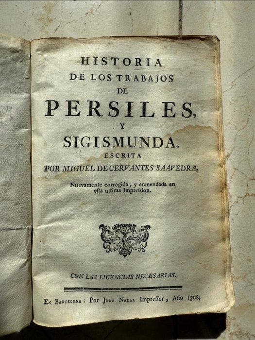 Miguel de Cervantes - Persiles y Segismunda - 1756, Antiquités & Art, Antiquités | Livres & Manuscrits