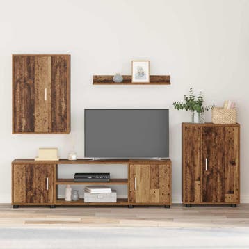 vidaXL Tv-meubelset Oud Hout Bewerkt hout, Verzenden, Nieuw