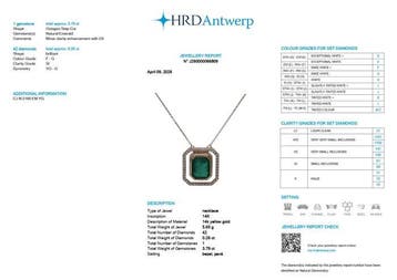 Halsketting - 14 karaat Geel goud - 4.05ct. tw. Smaragd -, Nieuw