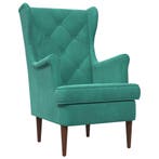 vidaXL Fauteuil Turquoise Fluweel, Huis en Inrichting, Verzenden, Nieuw