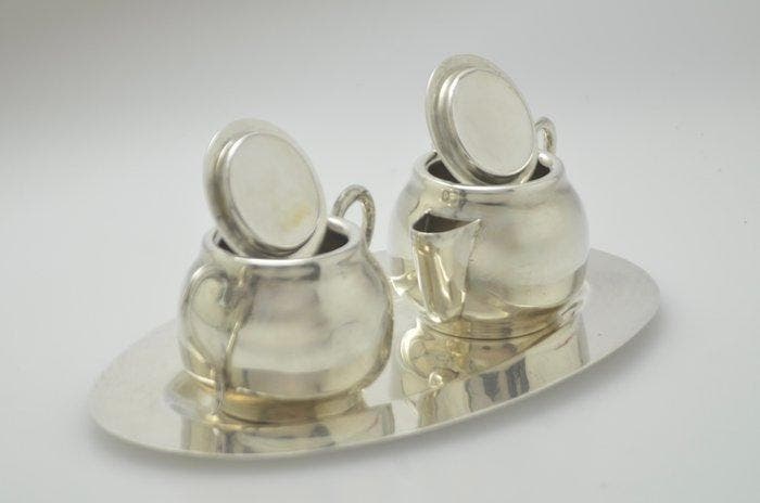 Hecho en Mexiko - Suiker en roomstel (3) - Set aus, Antiek en Kunst, Antiek | Zilver en Goud