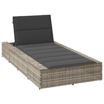 vidaXL Ligbed met zwevend kussen poly rattan lichtgrijs, Tuin en Terras, Verzenden, Nieuw