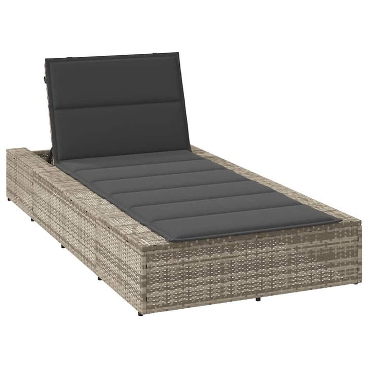 vidaXL Ligbed met zwevend kussen poly rattan lichtgrijs, Tuin en Terras, Ligbedden, Nieuw, Verzenden