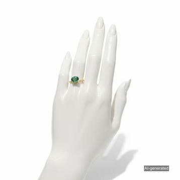 Bague - 14 carats Or jaune - 1.55ct. tw. Émeraude, Bijoux, Sacs & Beauté