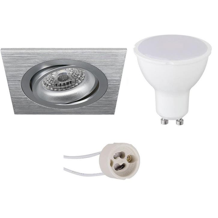 LED Spot Set 4W - Kantelbare Vierkante Witte Inbouwspot met, Huis en Inrichting, Lampen | Spots, Nieuw, Verzenden
