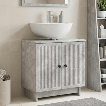vidaXL Wastafel kabinet voor de badkamer EDE Betongrijs, Verzenden, Nieuw