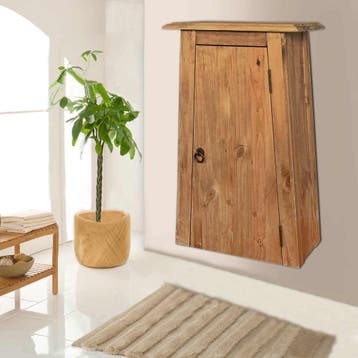 vidaXL Badkamerwandkast 42x23x70 cm gerecycled massief, Verzenden