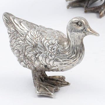J. Gelderblom. Miniatuur eenden. - Beeldje, Familie Kwak. -