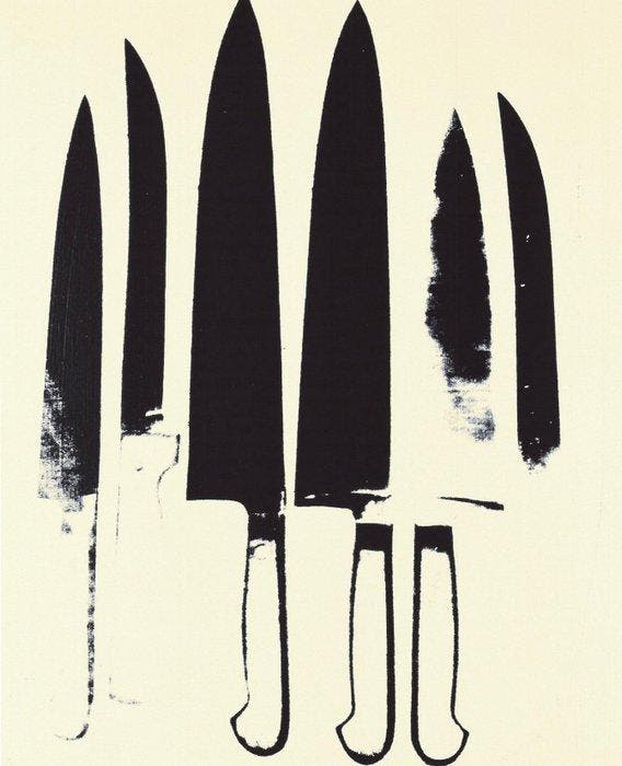 (After) Andy Warhol (1928-1987) - Knives (Cream & Black) -, Antiek en Kunst, Kunst | Tekeningen en Fotografie