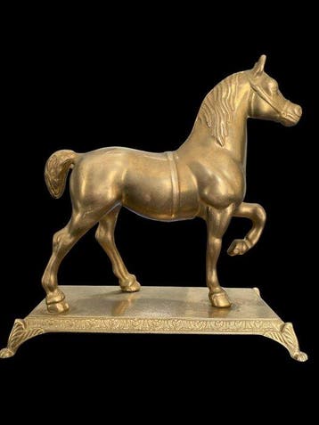 Beeldje - Sierlijke Paardenbeelden (2) - Verguld brons