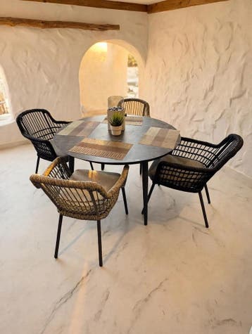Luxe tuinset aluminium met weersbestendige kussens 120cm, Ophalen of Verzenden, Nieuw
