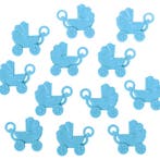 Tafeldecoratie Kinderwagen Blauw 12st, Verzenden