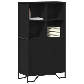 vidaXL Hoge kast 79,5x35,5x137,5 cm bewerkt hout zwart, Verzenden, Nieuw