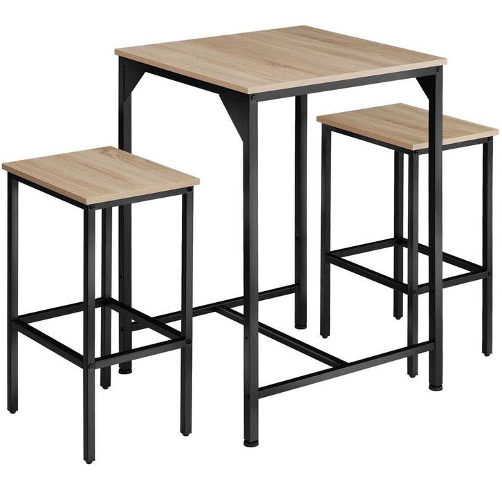 tectake Bartafelset Inverness - Industrieel licht hout, eike, Huis en Inrichting, Tafelonderdelen, Verzenden