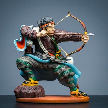 Beeldje - Twee Samurai beelden: Mase Chudayu en Kodanji, Antiquités & Art