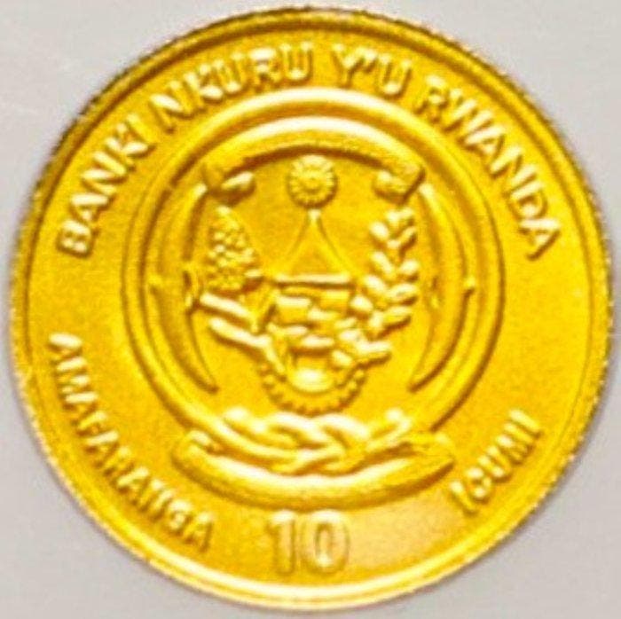 Rwanda. 10 Francs 2016 Kiwi - New Zealand, with original, Postzegels en Munten, Munten | Europa | Niet-Euromunten